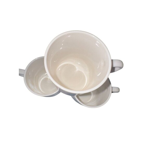 Set Of 3 Royal Prestige Red & White Snowflake Ceramic Coffee Mugs 12 Oz - Picture 2 of 6